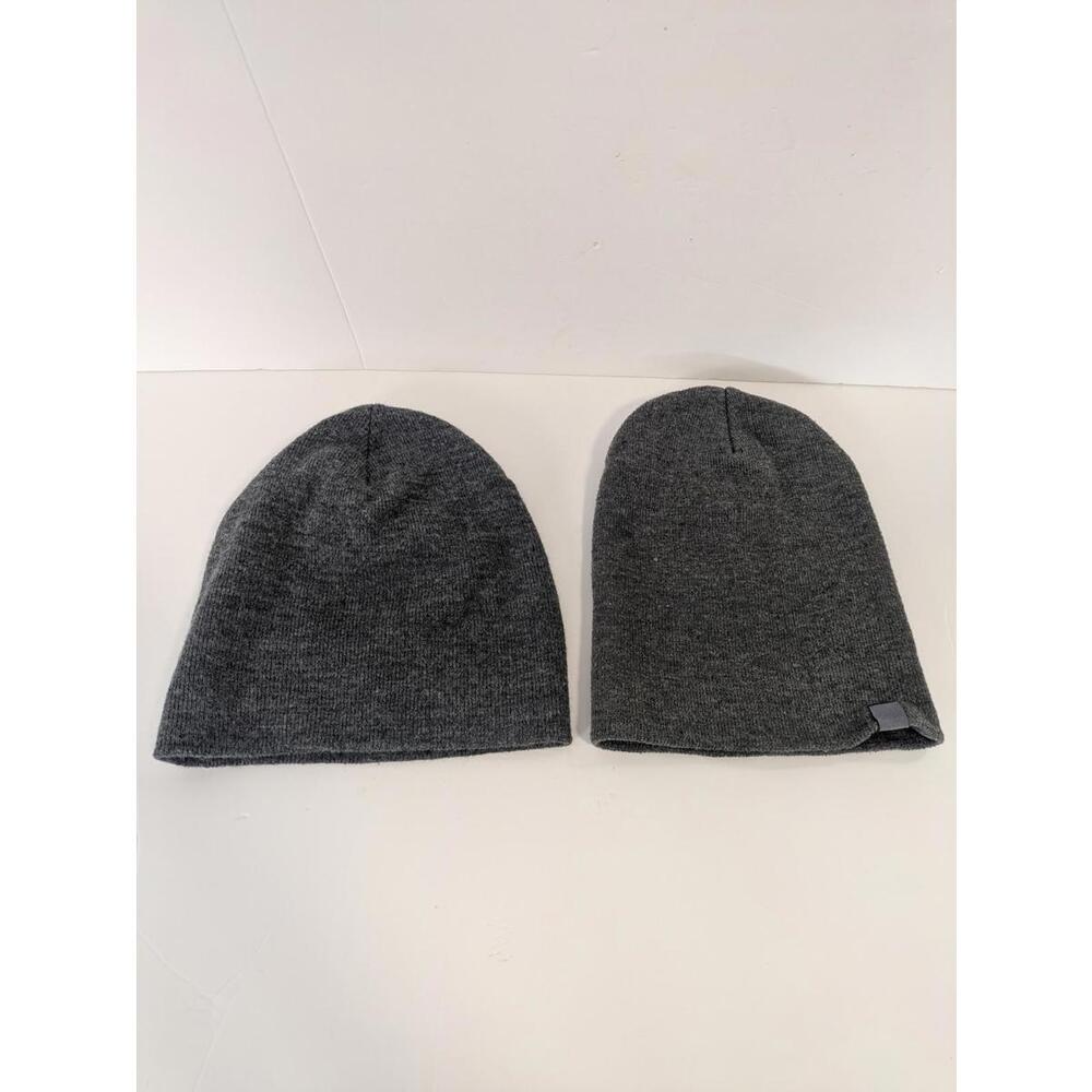 Levi's and Bench Gray Knit Beanie Hat Set of Two